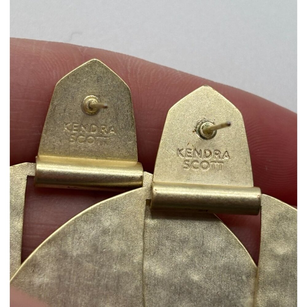 Kendra Scott Hammered Gold-Tone Statement Hoop Earrings - Picture 5 of 8